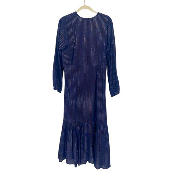 NWT India Collection by Emersen Fry Frances Maritime Lurex Women's Maxi Dress - Picture 3 of 13